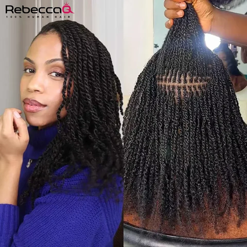 Qvr afro kinky cabelo em massa sem fixação qvr afro encaracolado em massa cabelo humano rebecca virgem remy dreadlock cor natural tranças cabelo