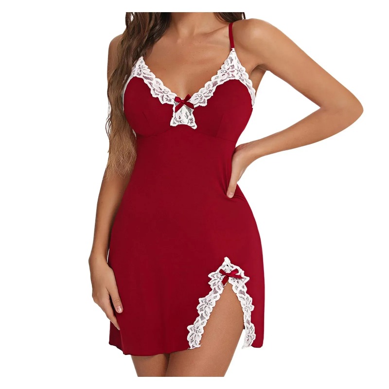 Mulheres sleepwear renda seda cetim camisola sexy lingerie sem mangas camisola com decote em v camisola pijamas