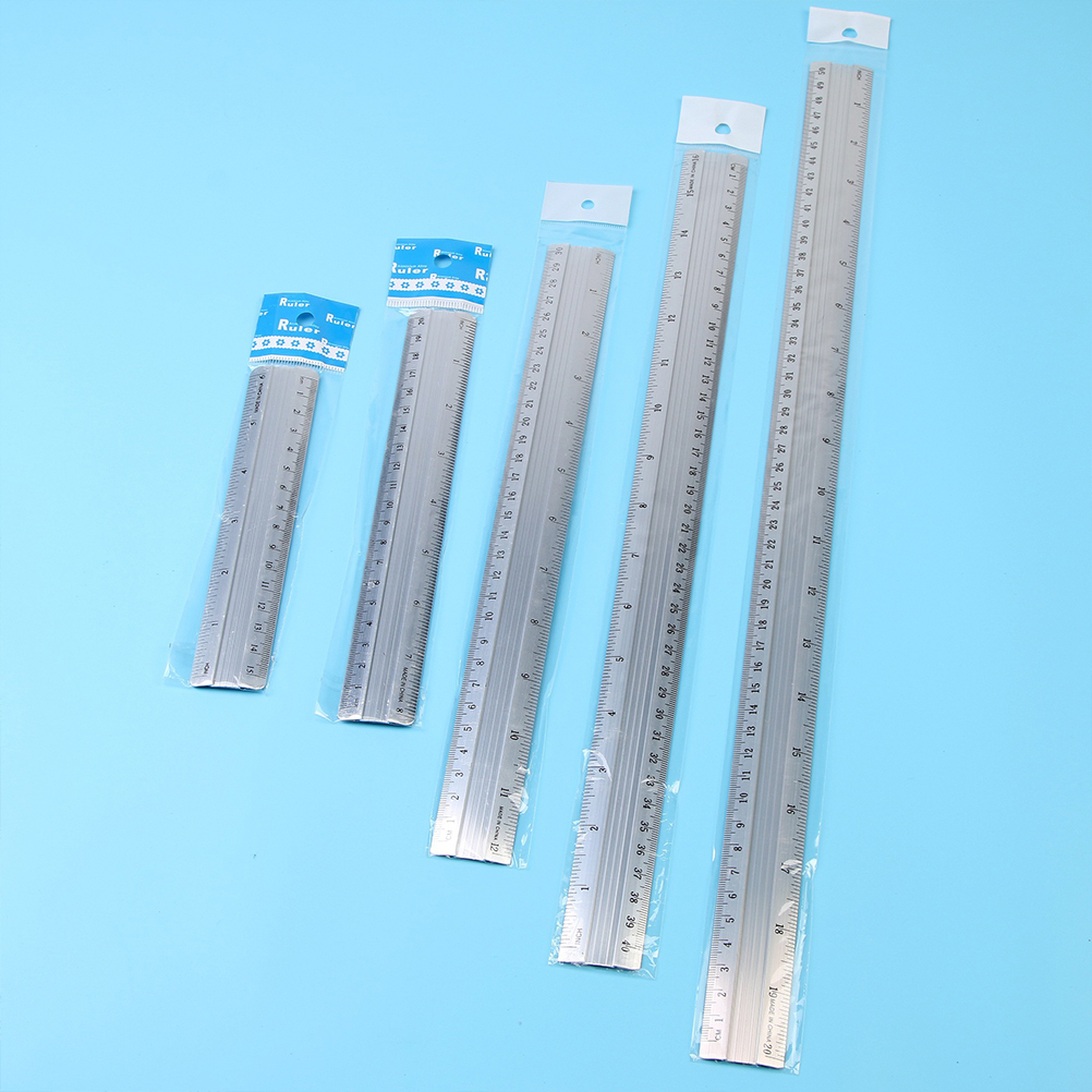 Portable Lightweight Metal Straight Ruler Aluminum Drawing Rulers Geometry Tool Kit School Supplies Drafting Supplies Precision