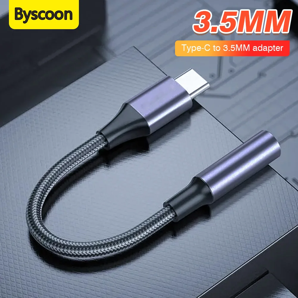 Byscoon USB Tipo C A 3,5mm Adattatore Aux Tipo-c 3 5 Jack Cavo Audio Per Samsung Galaxy S22 S21 S20 FE Ultra Nota 20 10 Plus