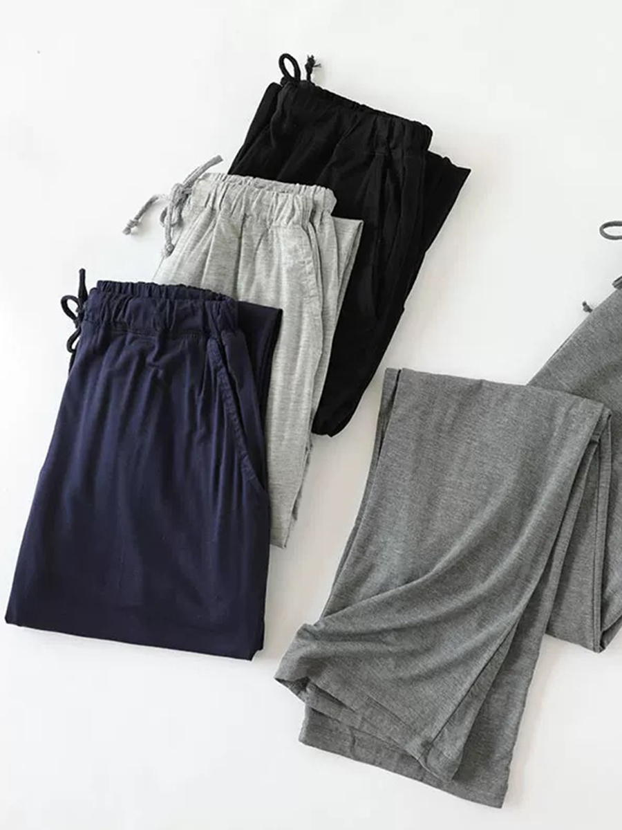 Pantalon de pyjama décontracté pour homme, pantalon de dessin animé fin, grande taille, maison, été, printemps, automne