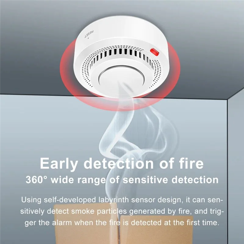 B24B Tuya Wifi Smoke Detector Smokehouse Combination Fire Alarm Home Security System Firefighter 1 Piece