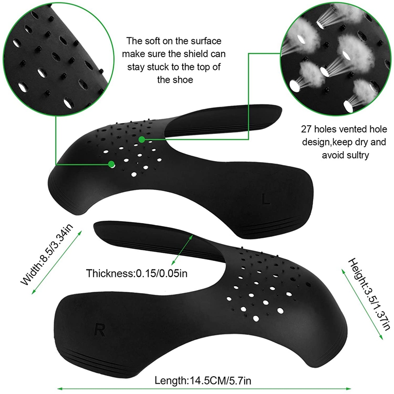 Crease Protector Shoe Anti Crease Bending Crack Toe Cap Support Shoe Stretcher Lightweight Keeping Shield Sneakers 1Pair