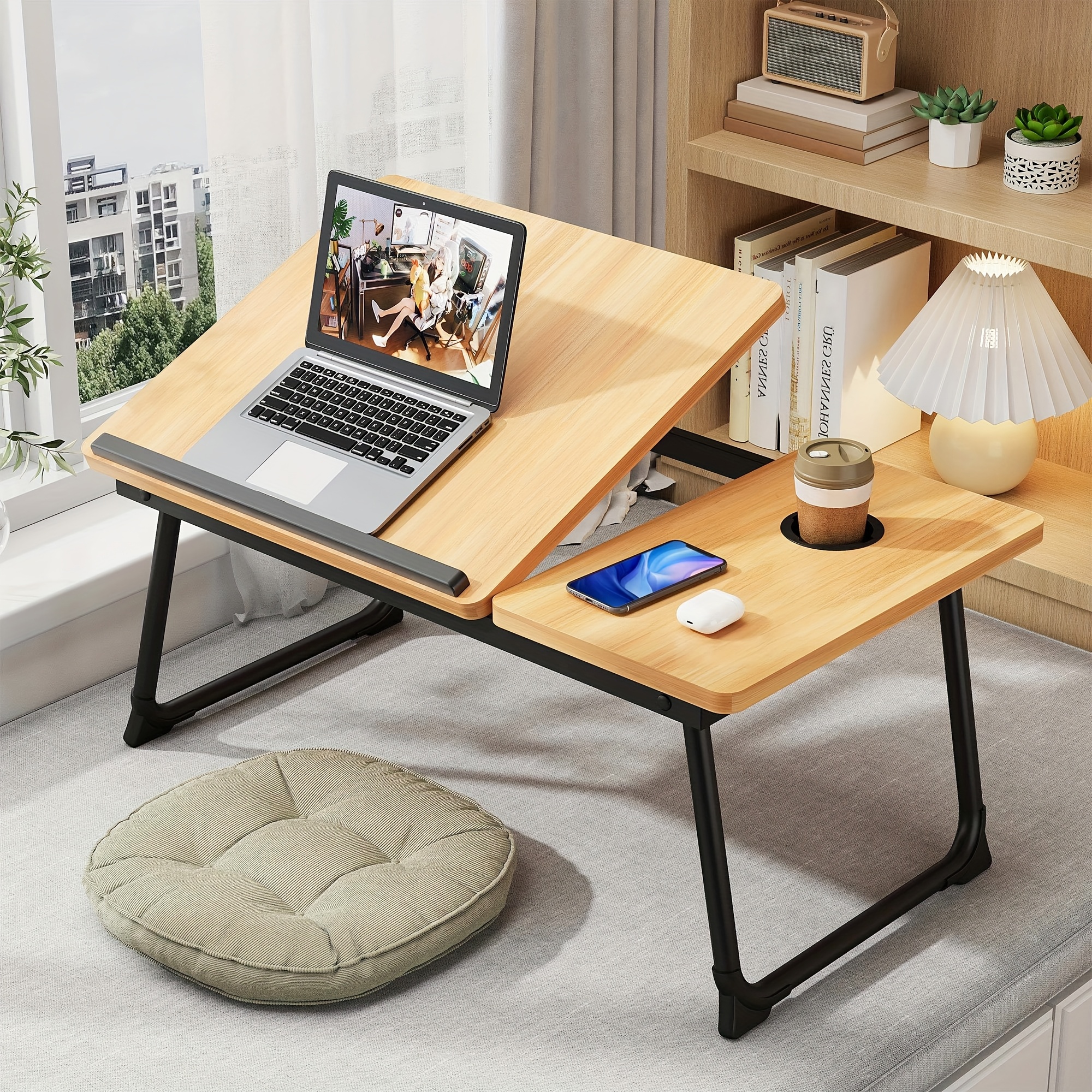 Tray table, notebook computer and writing table, dining table and notebook computer bed support