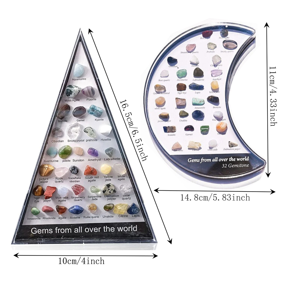 36/32 Assorted Natural Gem Sets NEW Crystal Rock Collection Natural Crystal Stones Mineral Rock Specimen Reiki Healing