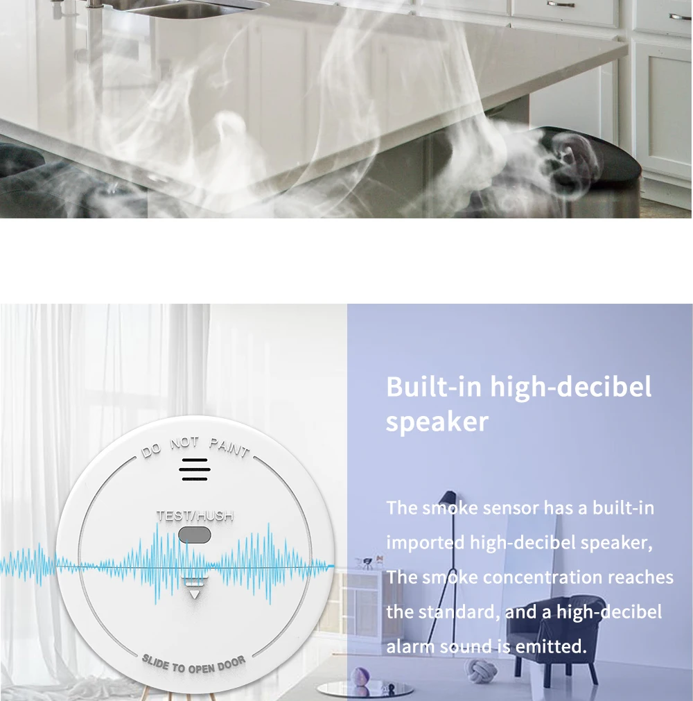 WiFi ควันไฟแก๊สเครื่องตรวจจับสูบบุหรี่ Fire คาร์บอนมอนอกไซด์พิษแก๊สรั่ว Alarm Home ระบบความปลอดภัย Fireman Monitor