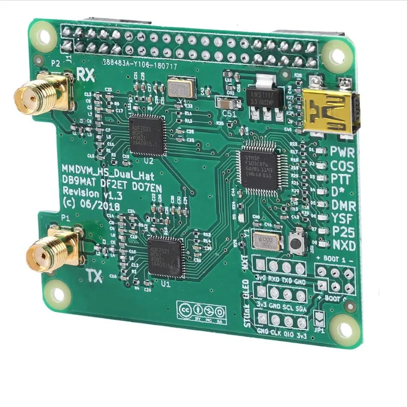 Jumbohotpot Duplex MMDVM mit USB-Hotspot-Unterstützung P25 DMR YSF für Raspberry Pi + 2 Antenne