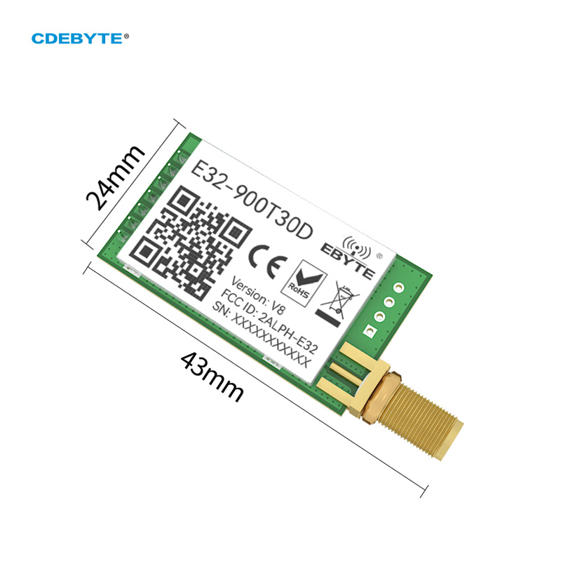 Lora modulation 30dbm 868/915mhz drahtloser serieller port sender 1w cdebyte E32-900T30D-V8.X SMA-K antenne dip 8km