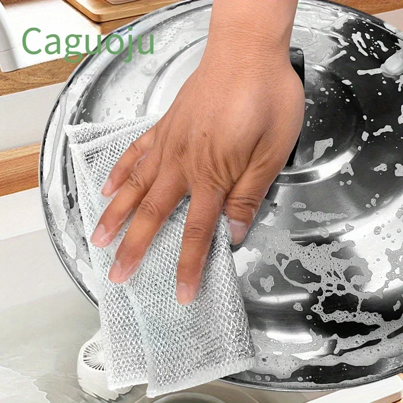 15pcMetal Wire Cleaning Cloth, Mesh Cloth, Non Greasy, Quick Drying, Multi-purpose Brush, Bowl,  Descaling, Replacing Steel Wi