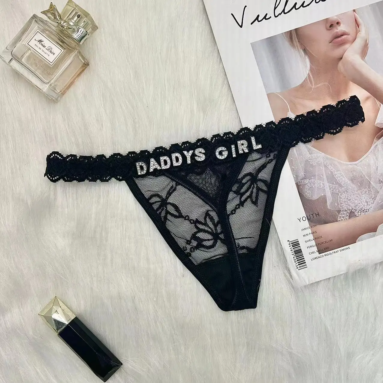 Aangepaste string met naam aangepaste panty strass brief sexy gepersonaliseerde lingerie cadeau T-back G-String Bikini sieraden