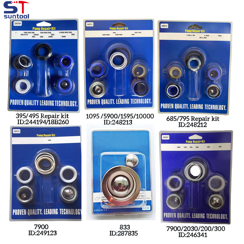 248213 / 246341 / 244194 / 248212 / 287835 / 249123   Kit de reparación de bomba de pulverización sin aire, filtro de junta de sellado para bomba 395 695 960 833 1095