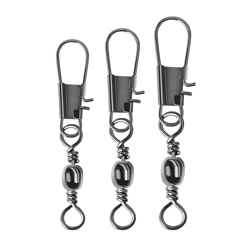 50 pçs conector de pesca gira intertravamento pino rolamento rolamento giratório snap anzol carpa pesca isca acessórios pesca