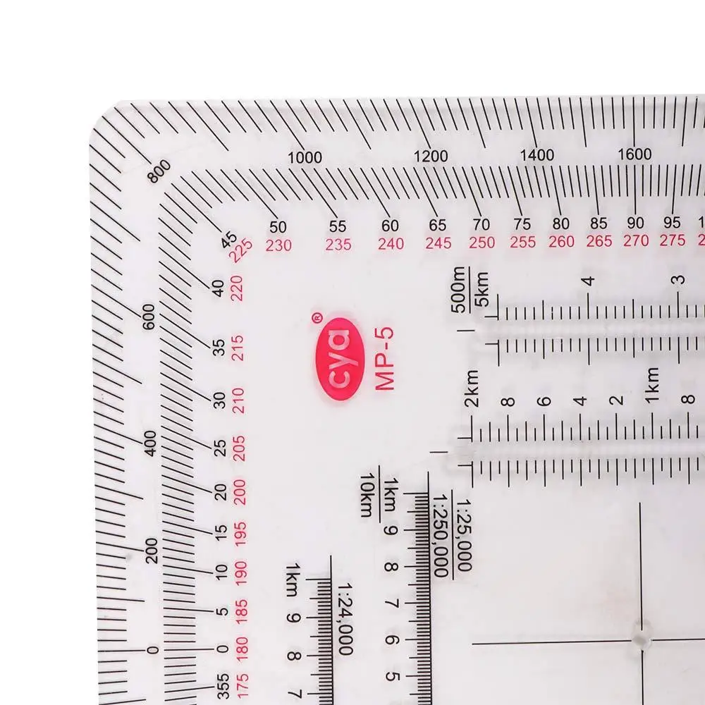 Multifunctional Map Protractor Creative Acrylic Measuring Tool Topographical Coordinate Scale Protractor For Camping