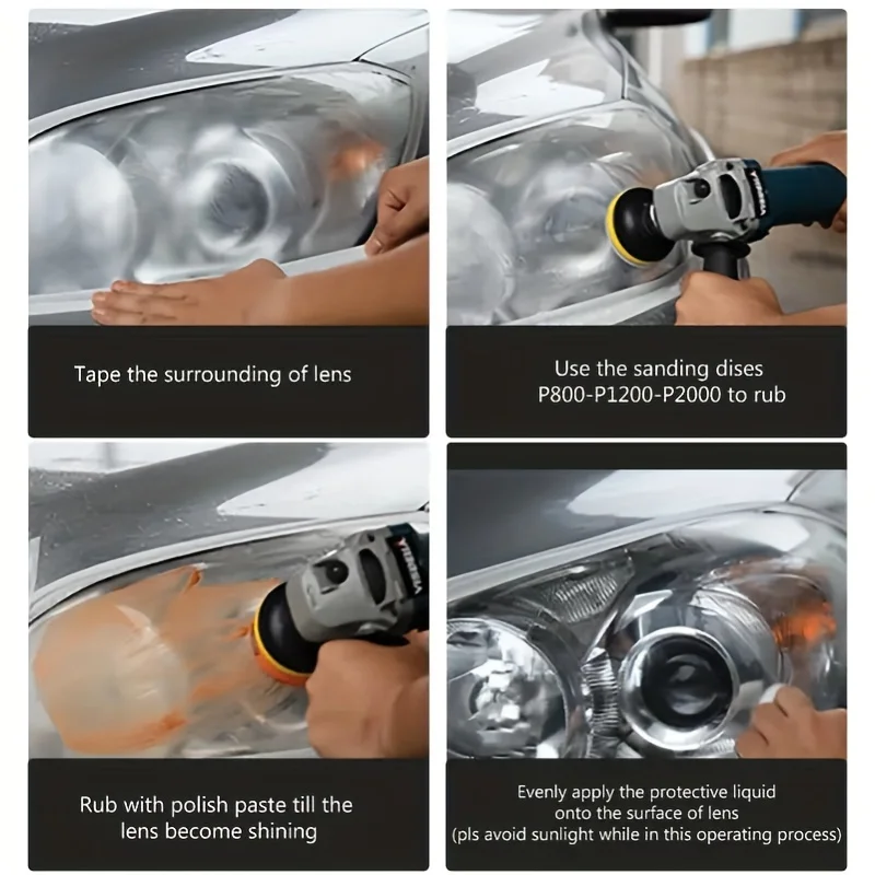 2024 สินค้าใหม่มาใหม่ DIY ชุดฟื้นฟูไฟหน้า, การทําความสะอาดและขัด, ชุดซ่อมและทําความสะอาดไฟหน้ารถ, วางทําความสะอาด