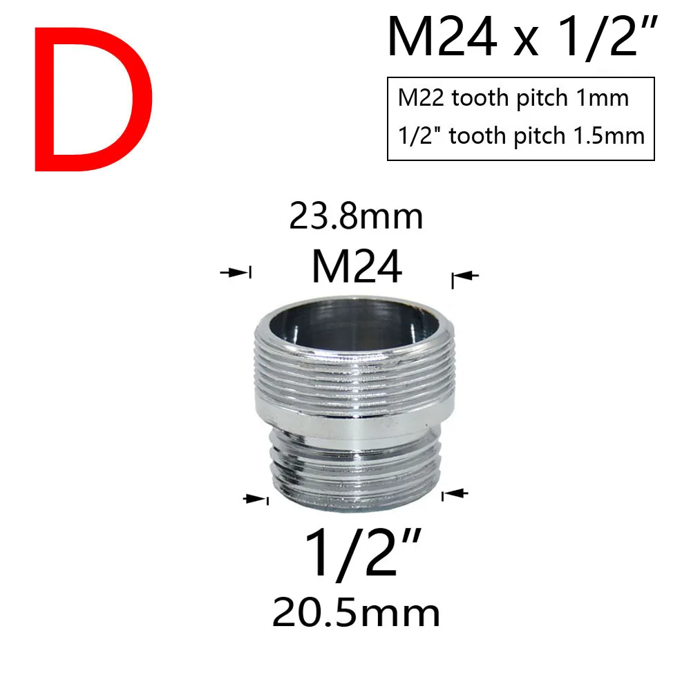 ทองเหลืองเงินก๊อกน้ํา Coupler 1/2 ถึง M16 M18 M20 M22 M24 M28 ด้ายอุปกรณ์เชื่อมต่อสําหรับ Bubbler ห้องครัวและห้องน้ํา