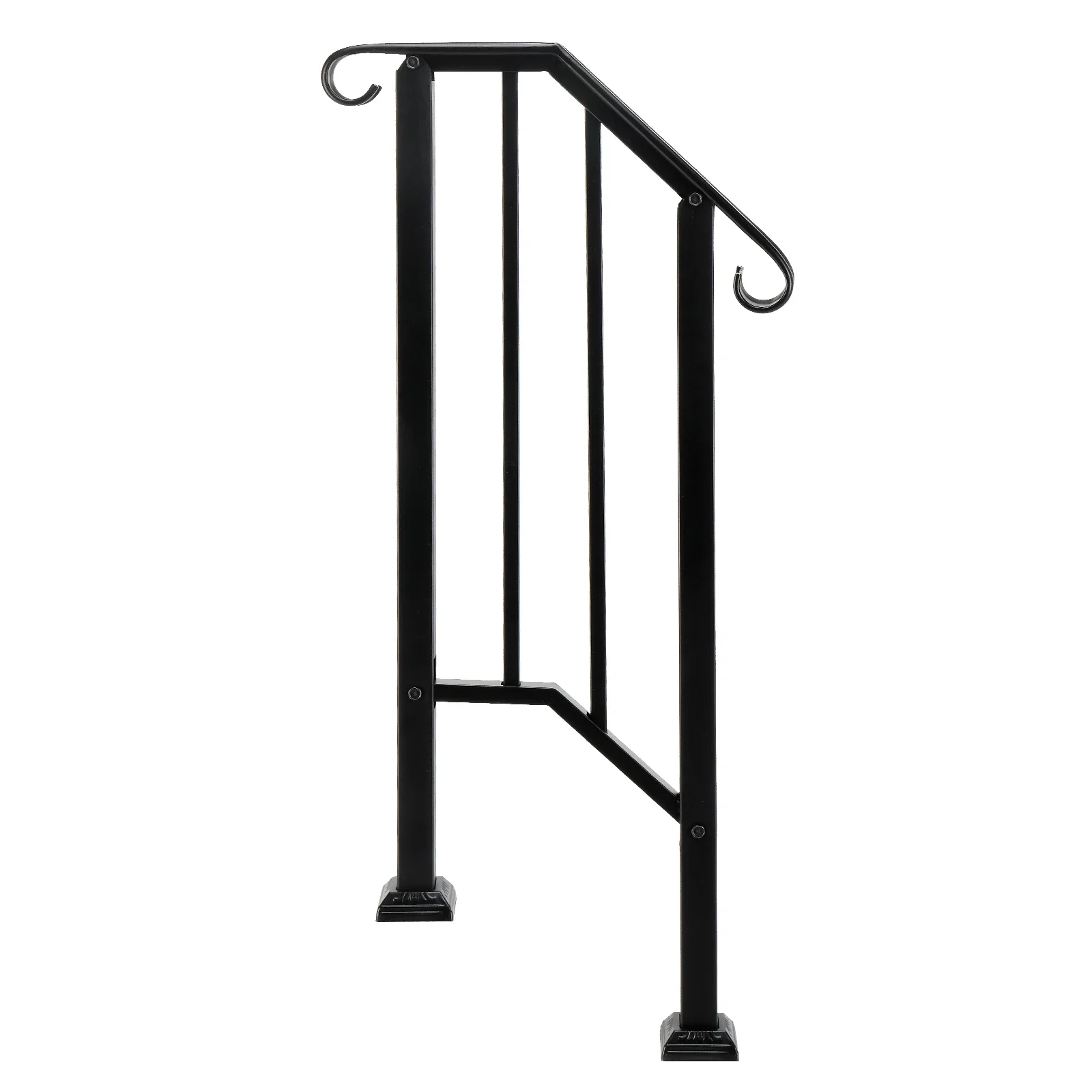 Matte Black Outdoor 1st Tier Iron Handrail