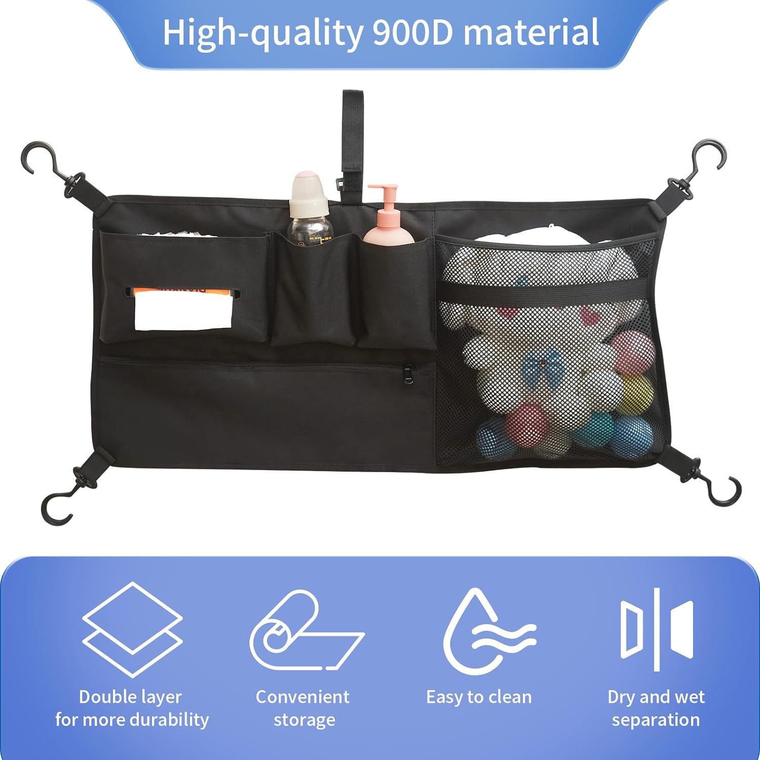 Universal wonderfold wagon net storage W2 W4 stroller organizer bag mesh organizer  wheelchair accessories