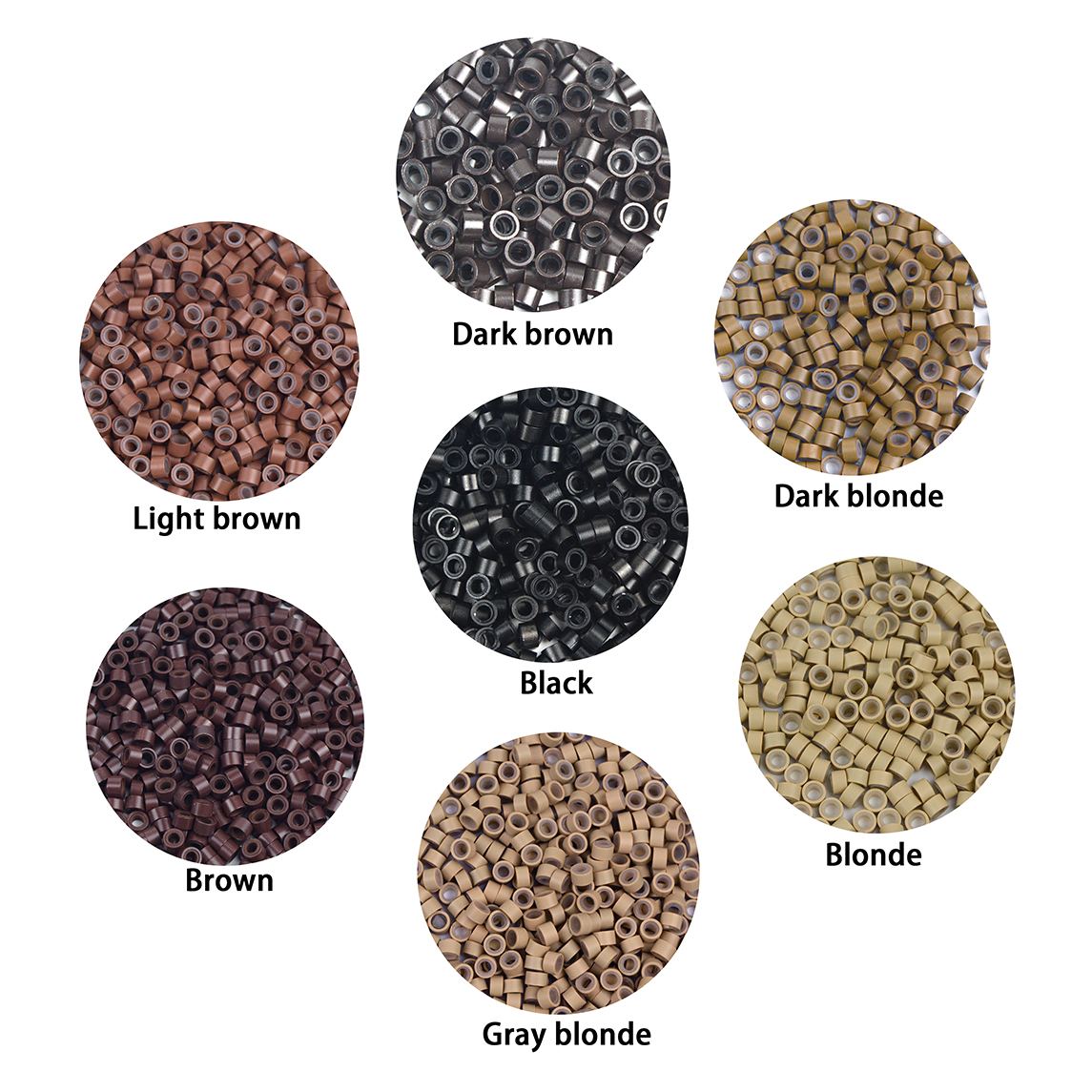 ヘアエクステンションリング,500ピース,5.0x3.0x3.0mm,マイクロシリコン,裏地付きリンク,ヘアエクステンション