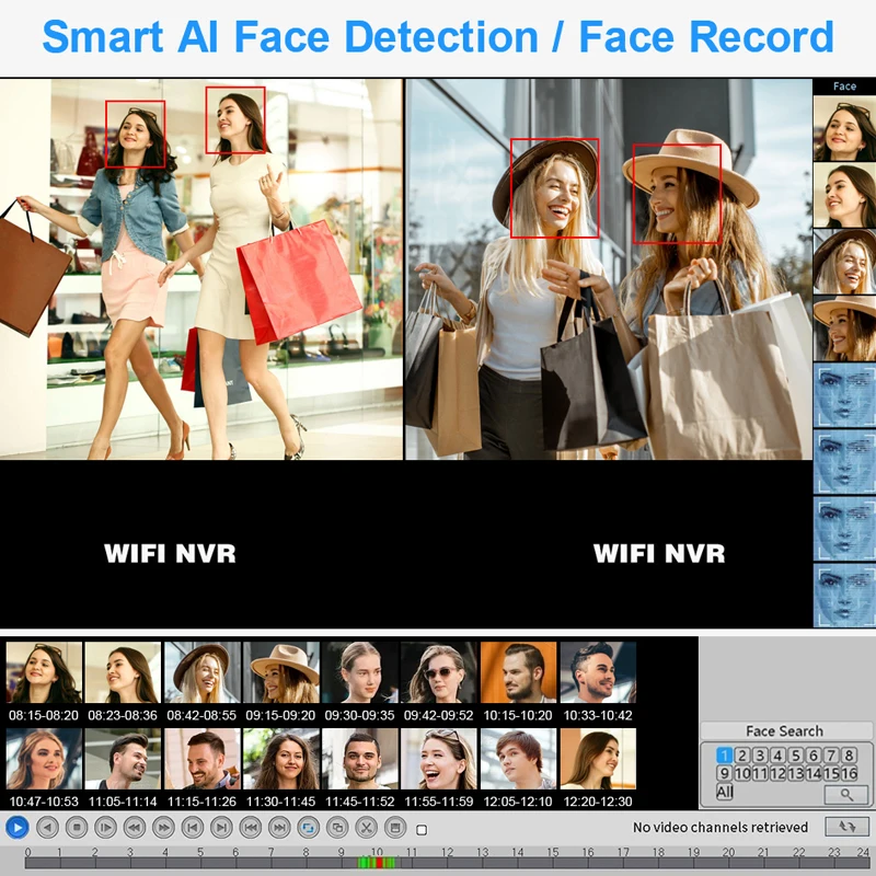 Kit de cámara Wifi Smar de 5MP/3MP, detección facial Ai, visión a todo Color, cámara IP, 8 canales, NVR 10,1, LCD, sistema de vigilancia CCTV inalámbrico