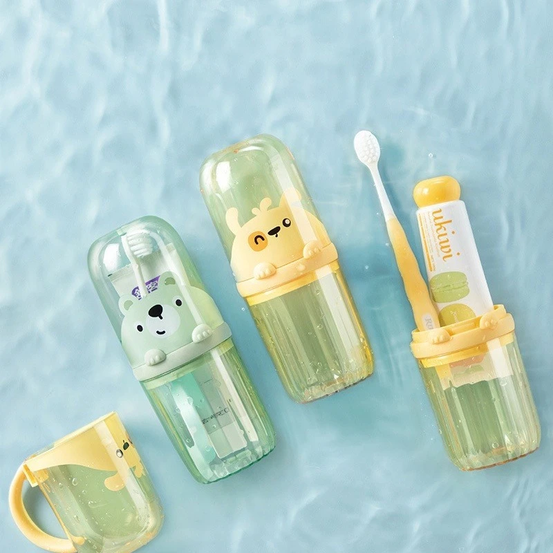 Travel Mouthwash Cup, Brushing Cup, Toothbrush, Toothbrush Cup, CHILDREN'S Set, Portable Home Washing and Toothpaste Storage