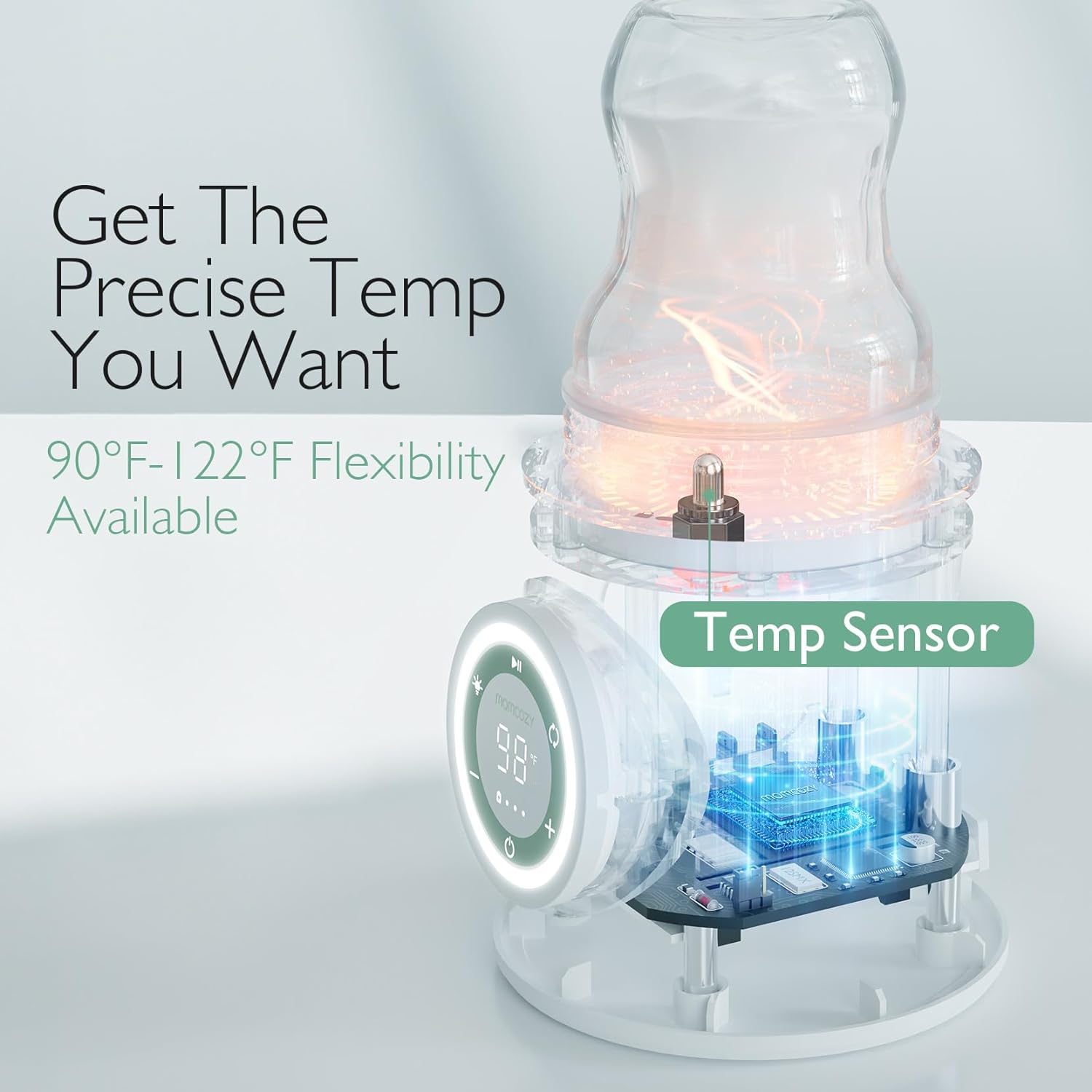 Aquecedor de mamadeiras portátil Momcozy para viagens, dupla à prova de vazamentos com aquecimento rápido, aquecedor de mamadeiras de material de segurança