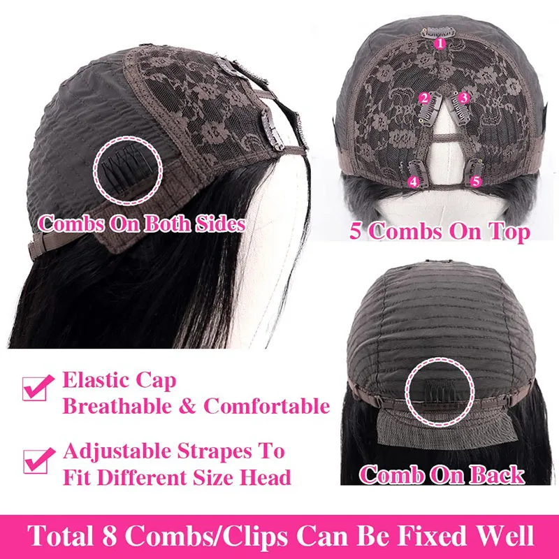 Kinky Xoăn U V Phần Tóc Giả Tóc Của Con Người Không Để Lại Ra Glueless Brasil Sâu Xoăn Sóng U Phần Tóc Của Con Người tóc Giả Dành Cho Nữ 180% Mật Độ