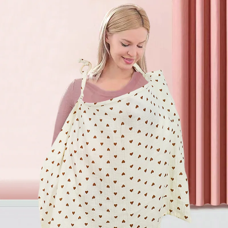 Doppelschicht Baumwolle Stillen Abdeckung Stillen Baby Decke Outdoor Musselin Gaze Handtuch Multifunktionale Schal Kinderwagen Decke