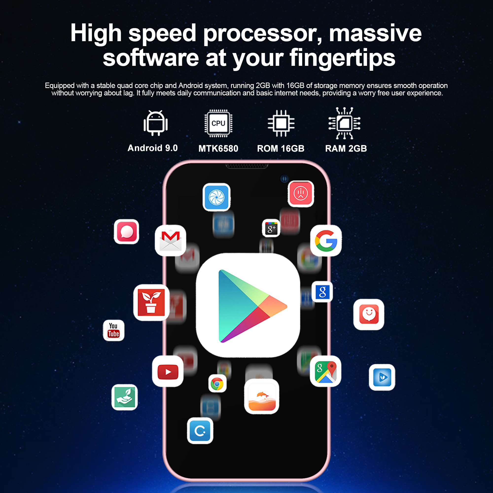 SERVO 17SE MINI 3G Tiny Smartphone Android System Play Store 2GB+16GB WhatsAPP GPS WiFi Dual SIM Card 3.0" Small Smart Cellphone