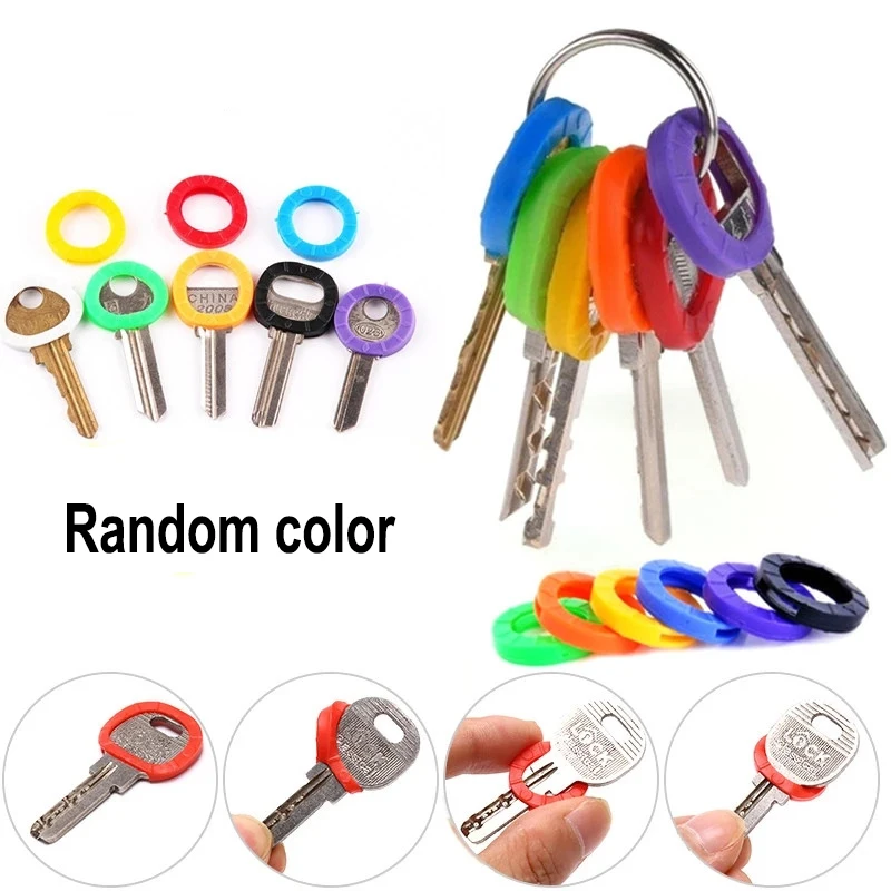 10 pçs 24 pçs 32 pçs cor manga chave cor misturada macio silicone elástico chaveiro diy chave pingente marcação para distinguir a chave