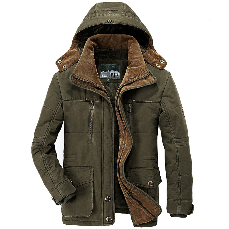 Boa qualidade masculino ajuste casacos de inverno multi-bolso jaquetas de carga dos homens casacos de inverno longos para baixo jaquetas com capuz casual quente parkas 7xl