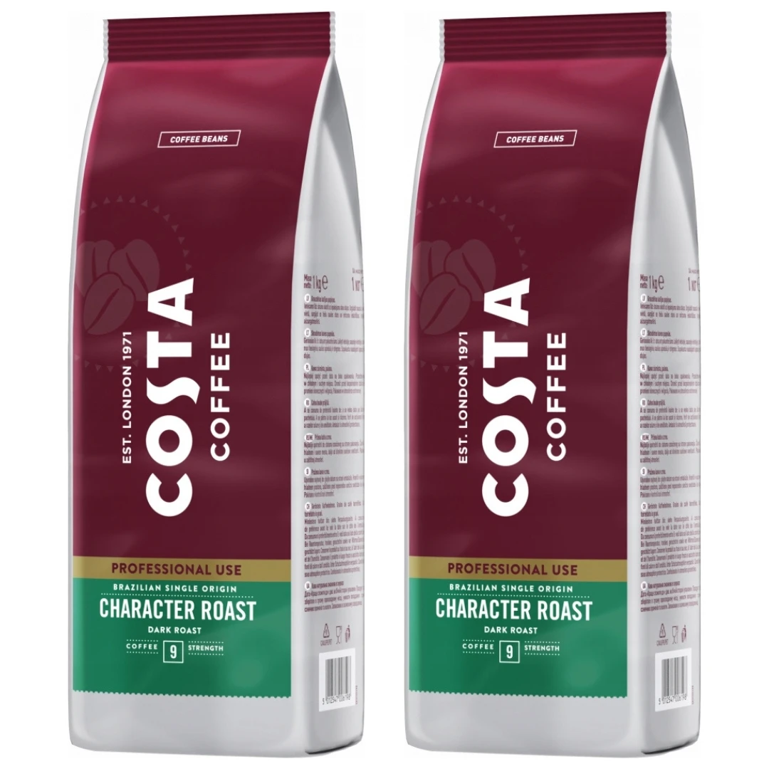 Zestaw Kawy ziarnistej Arabica brazilian Dark Roast włoska 2x1kg - Costa