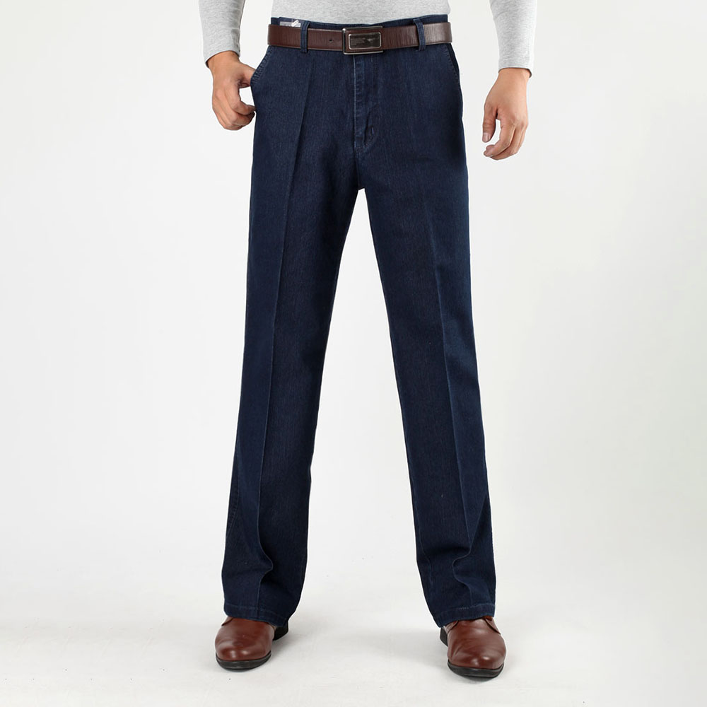 Größe 30-45 Männer Business Jeans Klassischen Männlichen Stretch Jeans Plus Größe Baggy Gerade Männer Denim Hosen Baumwolle Blau arbeit Jeans Männer