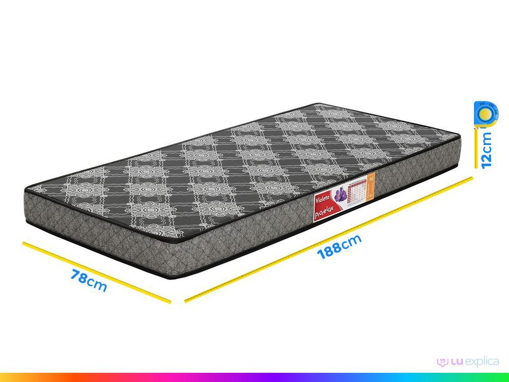 Colchão Solteiro Prorelax de Espuma D-20 12x78x188cm Violeta