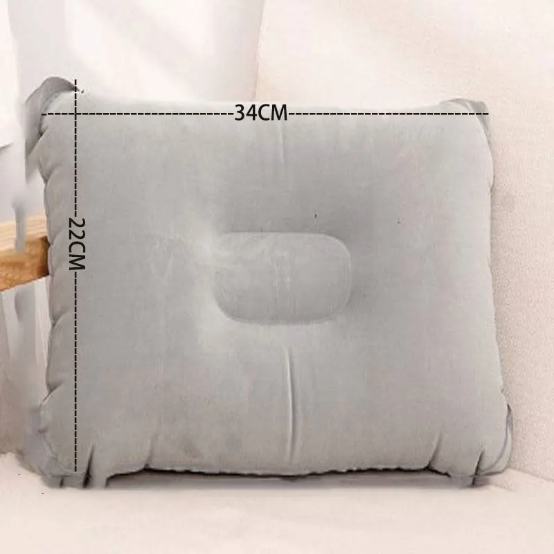 Portable Folding Inflatable Air Pillow Office Outdoor Travel Sleep Camping PVC Neck Stretcher Backrest Airplane Comfort Pillow