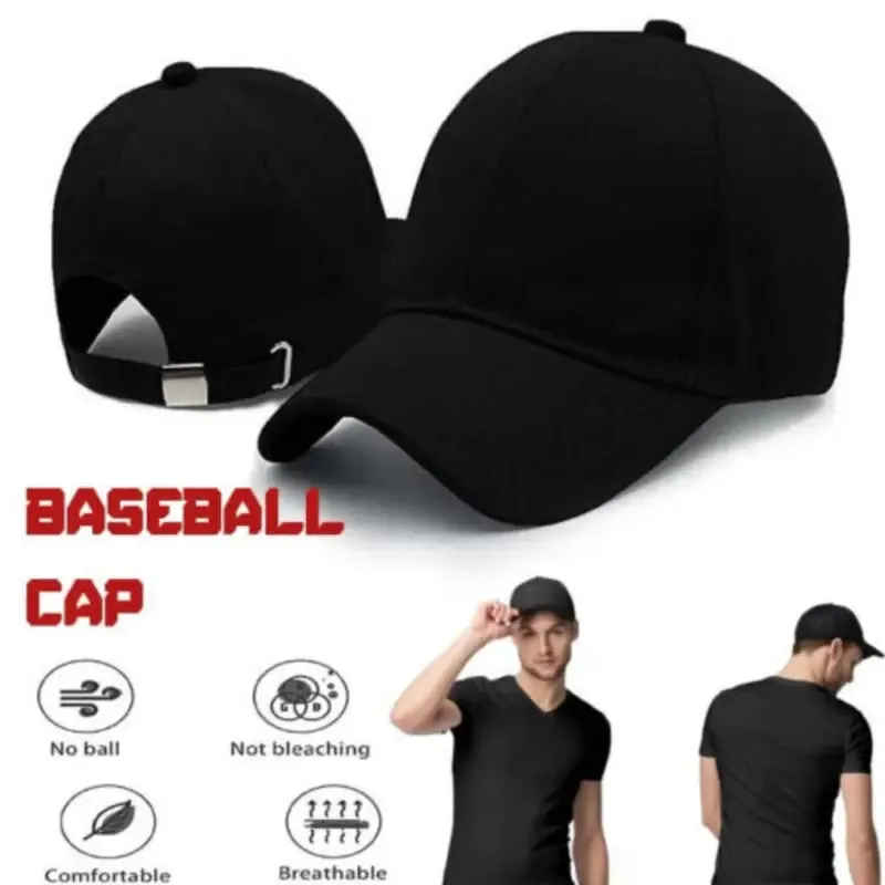 Berretti da baseball neri per uomo donna berretto sportivo berretto da baseball in cotone regolabile cappello estivo casual