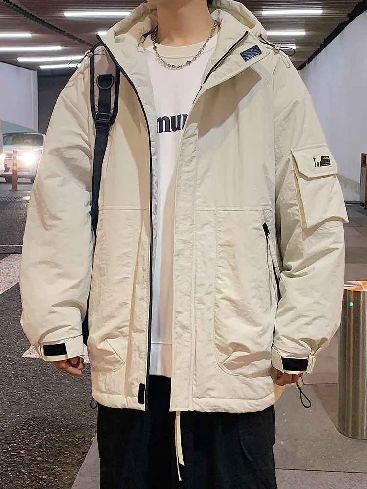 Chaqueta de invierno para hombre, Parkas gruesas y cálidas con múltiples bolsillos, cortavientos informal con capucha, Abrigo térmico acolchado de algodón de talla grande 8XL, novedad de 2024