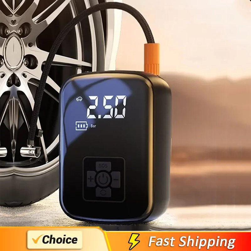 Bomba de aire inalámbrica para compresor de aire de coche, inflador de neumáticos eléctrico para motocicleta, bicicleta, barco, bolas de neumáticos de coche inflables