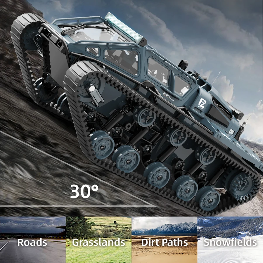 JJRC C8812 ไฟ LED Full Scale Tracked ถังจําลองของเล่น RC รถ Drift รีโมทคอนโทรล Off-Road รถเด็กของขวัญ