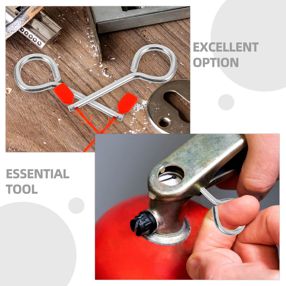 50 Sets Fire Extinguisher Safety Pins Iron Latch Lock Round Security Equipment Accessories Replacement Pull Seals