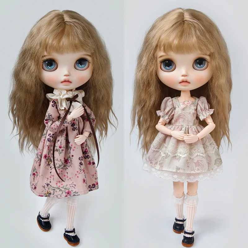 Одежда Blyth, кружевное винтажное платье, рубашка, плиссированная юбка, униформа, комплект юбки горничной, костюм Ymy Licca Azones Ob22 24 27, аксессуары для кукол