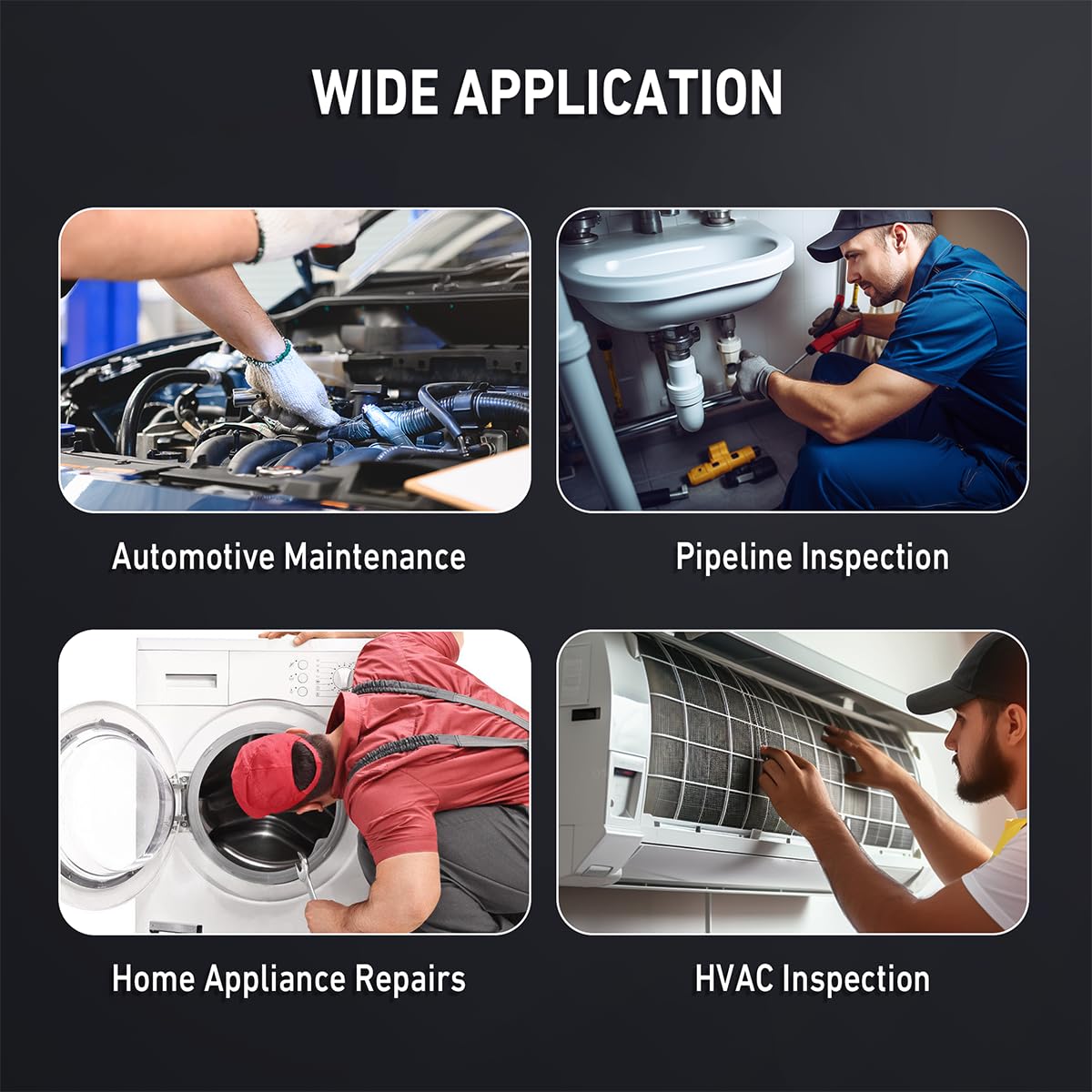 Эндоскоп с поворотом на 720 градусов, 4,3 дюйма, 6-2 м, 1080P