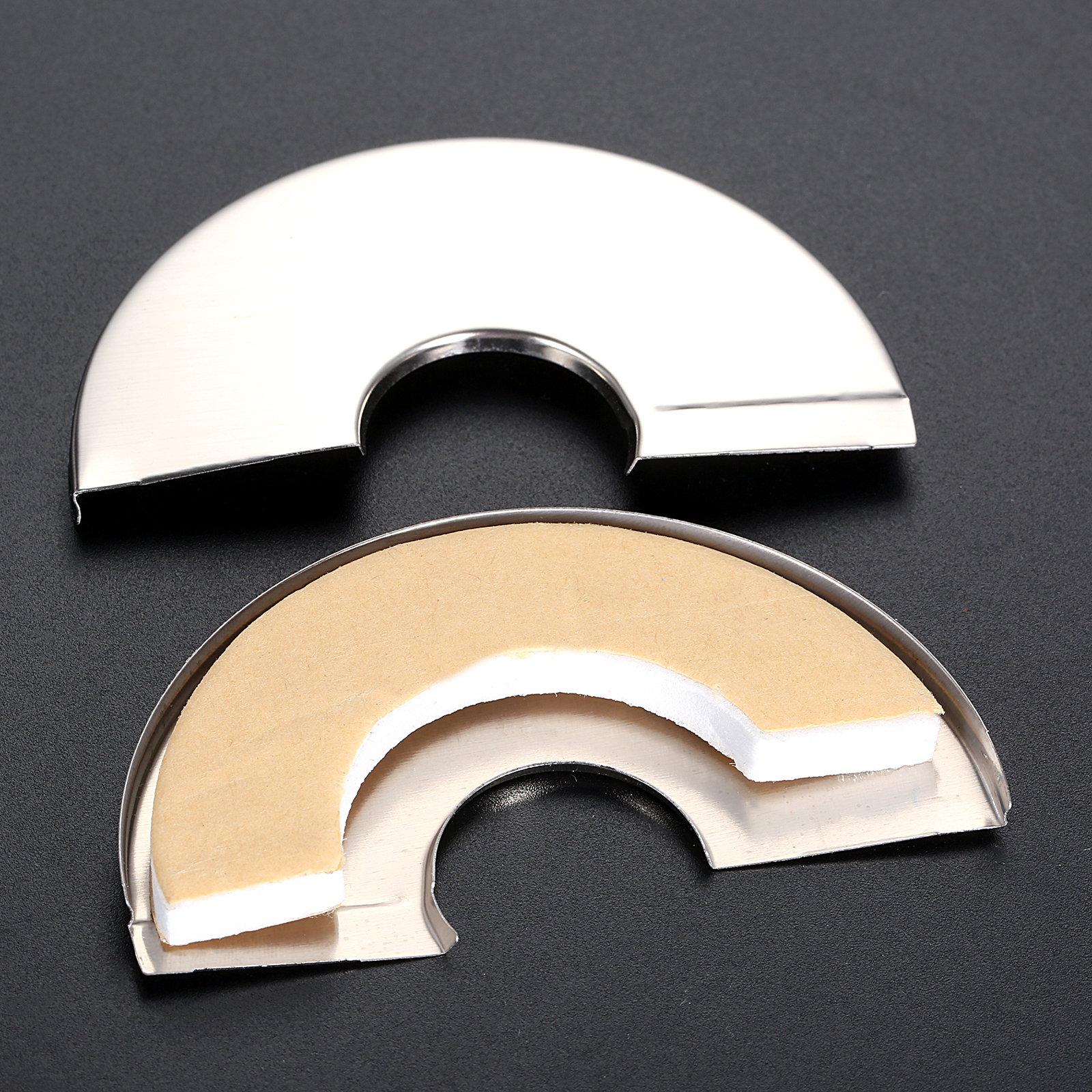 Wasserhahn-Dekorabdeckung, selbstklebend, Edelstahl, 22–140 mm, geteiltes Plug-in-Duschventil, Heizrohrloch, Wandmöbel-Reparatur