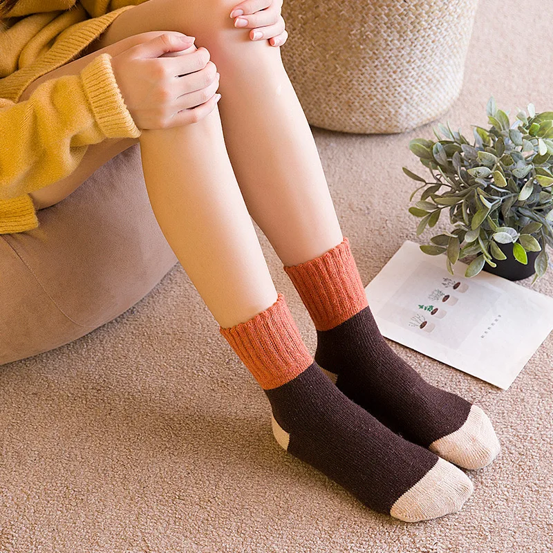 5 pares de calcetines cómodos suaves térmicos de moda, calcetines deportivos al aire libre cálidos informales versátiles para otoño e invierno