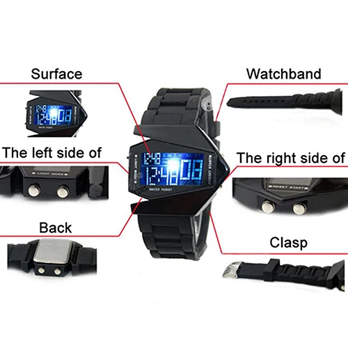 Nova chegada legal borracha banda rpm velocímetro carro turbo estilo digital led relógio de pulso presente
