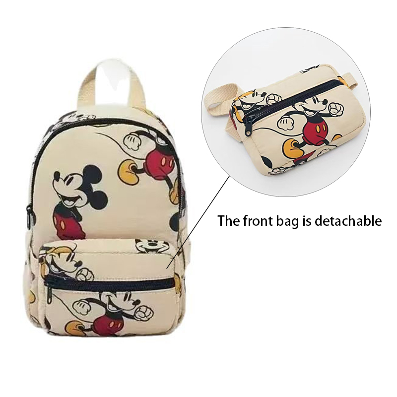 Nueva mochila de Mickey Mouse con estampado de dibujos animados de Disney, mochila escolar ligera para niños, bolso pequeño, 2 uds.