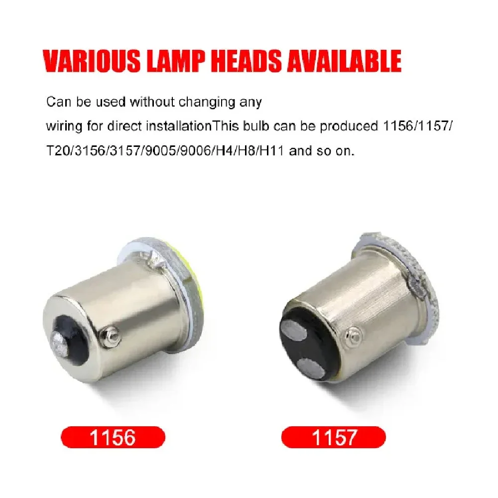 1/4/10 PCS P21W 1156 BA15S 1157 BAY15D COB หลอดไฟ LED เลี้ยวไฟสัญญาณ 12V 7000K สีขาวรถสํารองที่จอดรถเบรคโคมไฟ