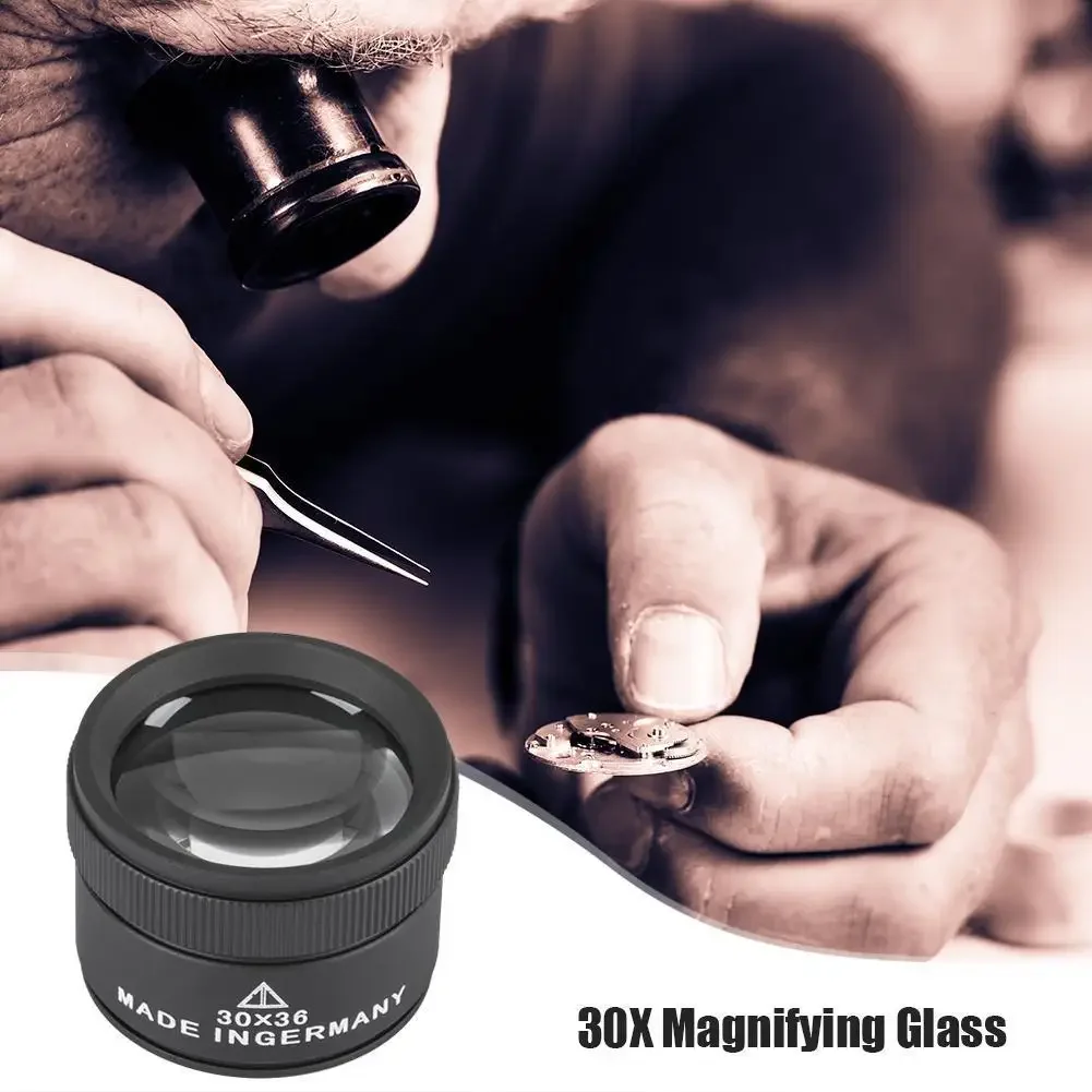 30X 36mm Lupe für Präzisionsarbeiten K9 Optische Linse Monokel Uhr Lupe Lupe Handheld Münze Briefmarken Schmuck Lupe