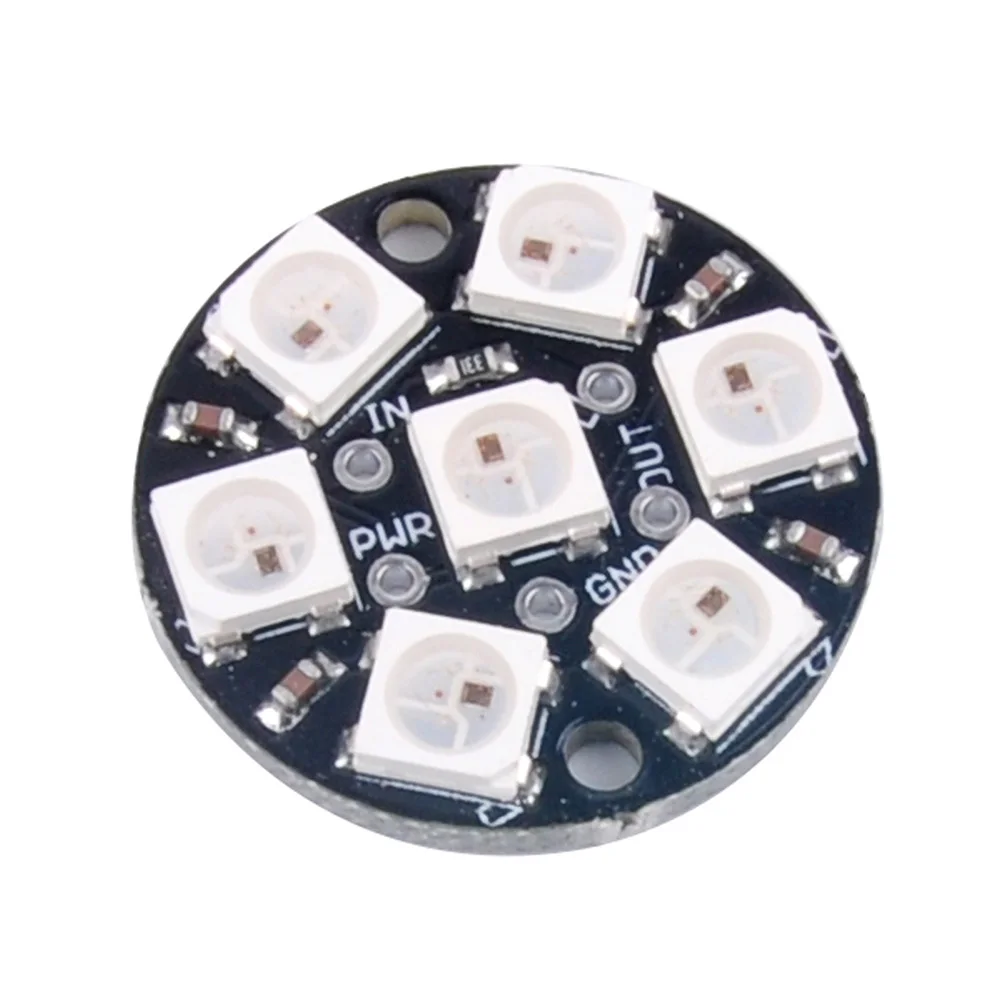 10pcs rgb led ring 7 bit led ws2812 5050 lampen licht mit integrierten treibern für arduino reverse polarität schutz ic control