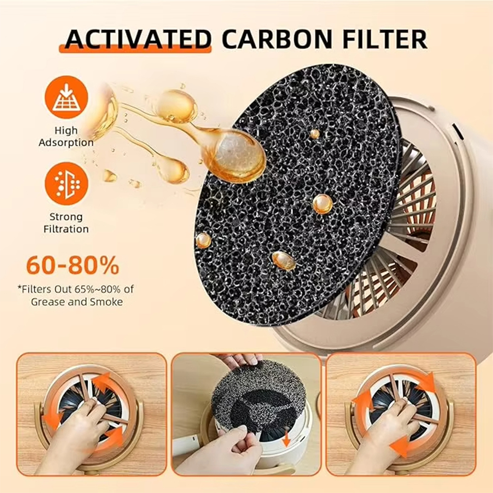 Exaustor de mesa para cozinha, exaustor de carregamento usb, sucção ajustável, absorve óleo, extrator de ventilador de ar para churrasco interno