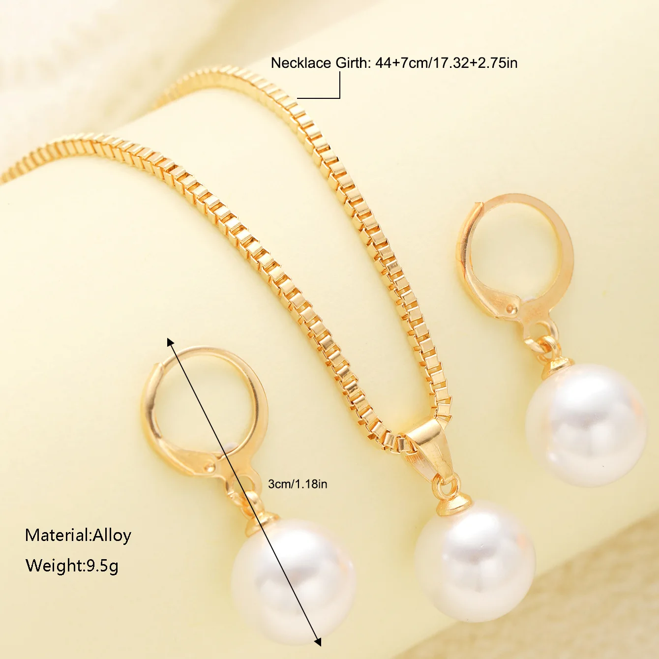 แฟชั่นชุดเครื่องประดับมุกสําหรับผู้หญิง Dangle ต่างหูจี้สร้อยคอ Dainty สวมใส่ทุกวันชุดอุปกรณ์เสริม
